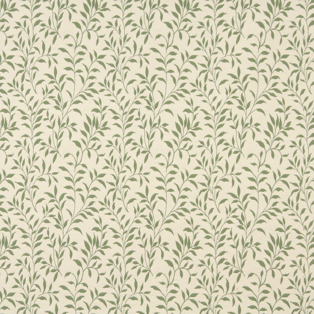 Essentials Floral Drapery Upholstery Fabric Green Ivory / Spring Leaf