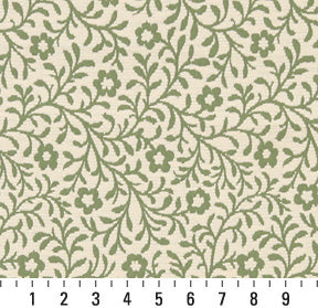 Essentials Floral Drapery Upholstery Fabric Green Ivory / Spring Trellis