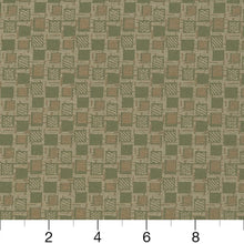 Load image into Gallery viewer, Essentials Stain Repellent Upholstery Fabric Green / Squares Sage