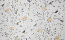 Load image into Gallery viewer, Floral Bird Print Drapery Fabric / Grey Citrine