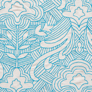 SCHUMACHER HENDRIX EMBROIDERY FABRIC / BLUE