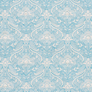 SCHUMACHER HENDRIX EMBROIDERY FABRIC / BLUE