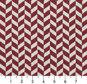Essentials Heavy Duty Upholstery Herringbone Fabric / Burgundy White