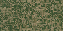 Load image into Gallery viewer, 3 Colors Abstract Drapery Upholstery Fabric Tribal Navy Gray Green