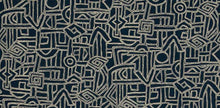 Load image into Gallery viewer, 3 Colors Abstract Drapery Upholstery Fabric Tribal Navy Gray Green
