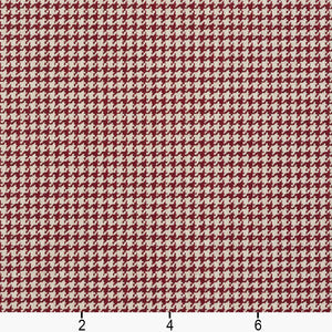 Essentials Heavy Duty Houndstooth Upholstery Drapery Fabric / Burgundy White