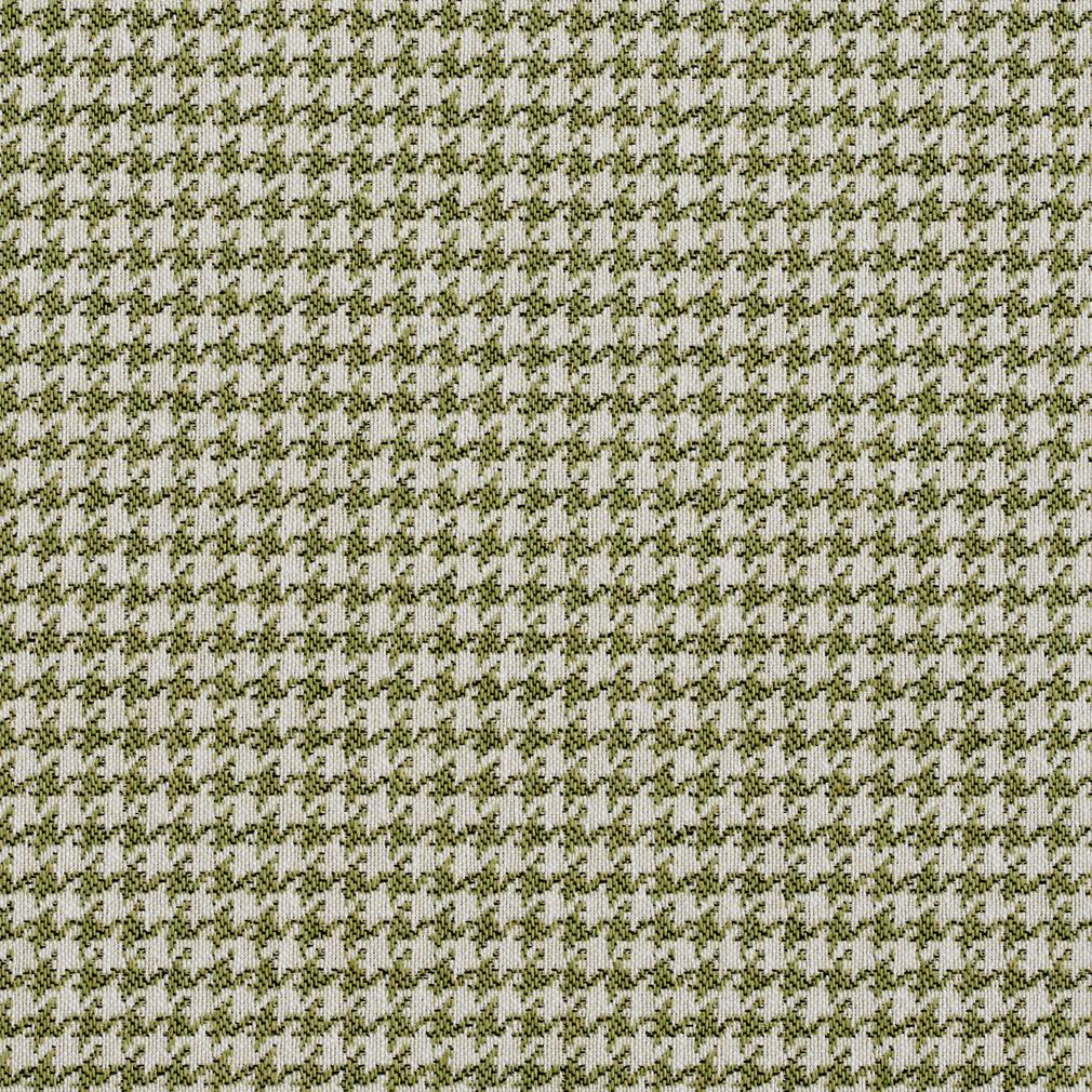 Essentials Heavy Duty Houndstooth Upholstery Drapery Fabric / Olive Green White