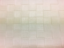 Load image into Gallery viewer, 1.3 Yard Designer Cream Ivory Basket Weave Geometric Faux Leather Vinyl Upholstery Fabric