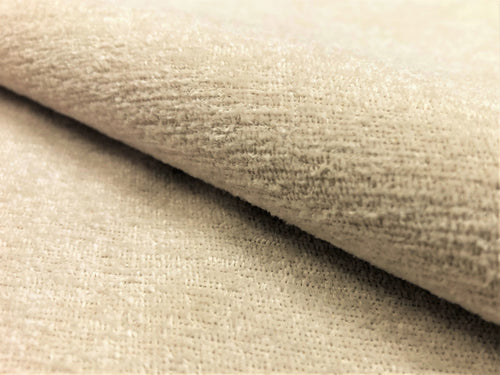 Designer Water & Stain Resistant Beige Textured Chenille Upholstery Fabric