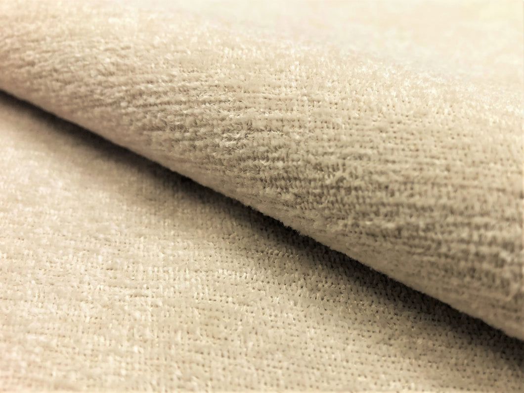 Designer Water & Stain Resistant Beige Textured Chenille Upholstery Fabric