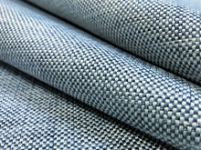 Load image into Gallery viewer, Designer Water &amp; Stain Resistant Navy Blue Grey MCM Tweed Upholstery Fabric