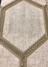 Load image into Gallery viewer, Cotton Linen Embroidered Drapery Fabric Trellis Beige Green Blue / RMIL13