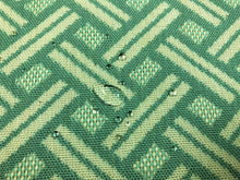 Load image into Gallery viewer, Designer Water &amp; Stain Resistant Geometric Trellis Asian Aqua Blue Cream Upholstery Fabric