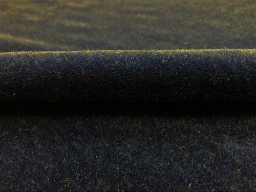 1.75 Yd Designer Water & Stain Resistant Navy Blue Genuine Mohair Velvet Upholstery Fabric