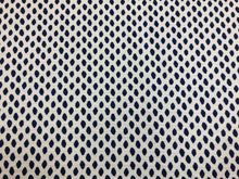 Load image into Gallery viewer, Designer Cotton White Navy Blue Abstract Dots Upholstery Drapery Fabric