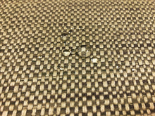 Load image into Gallery viewer, Designer Water &amp; Stain Resistant Woven Beige Charcoal Grey Taupe Small Scale MCM Mid Century Modern Upholstery Fabric