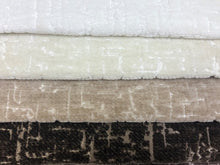 Load image into Gallery viewer, Heavy Duty Abstract Textured Cut Velvet Off White Cream Taupe Chocolate Brown MCM Mid Century Modern Upholstery Fabric