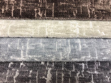 Load image into Gallery viewer, Heavy Duty Abstract Textured Cut Velvet Mocha Brown Gray Taupe Silver Gray MCM Upholstery Fabric