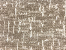 Load image into Gallery viewer, Heavy Duty Abstract Textured Cut Velvet Off White Cream Taupe Chocolate Brown MCM Mid Century Modern Upholstery Fabric