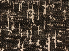 Load image into Gallery viewer, Heavy Duty Abstract Textured Cut Velvet Off White Cream Taupe Chocolate Brown MCM Mid Century Modern Upholstery Fabric