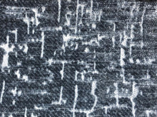 Load image into Gallery viewer, Heavy Duty Abstract Textured Cut Velvet Charcoal Black Steel Blue Navy Blue Indigo Blue MCM Upholstery Fabric