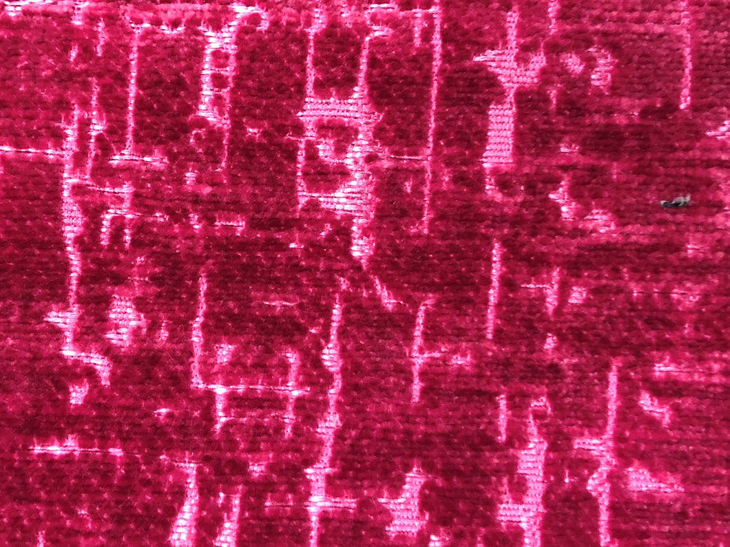 Fuchsia Hot Pink Velvet Upholstery Fabric, Fabric Bistro, Columbia