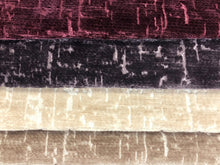 Load image into Gallery viewer, Heavy Duty Abstract Textured Cut Velvet Burgundy Purple Dark Plum Champagne Lavender Taupe MCM Upholstery Fabric