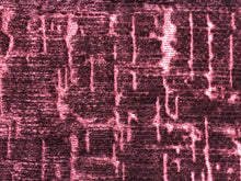 Load image into Gallery viewer, Heavy Duty Abstract Textured Cut Velvet Burgundy Purple Dark Plum Champagne Lavender Taupe MCM Upholstery Fabric