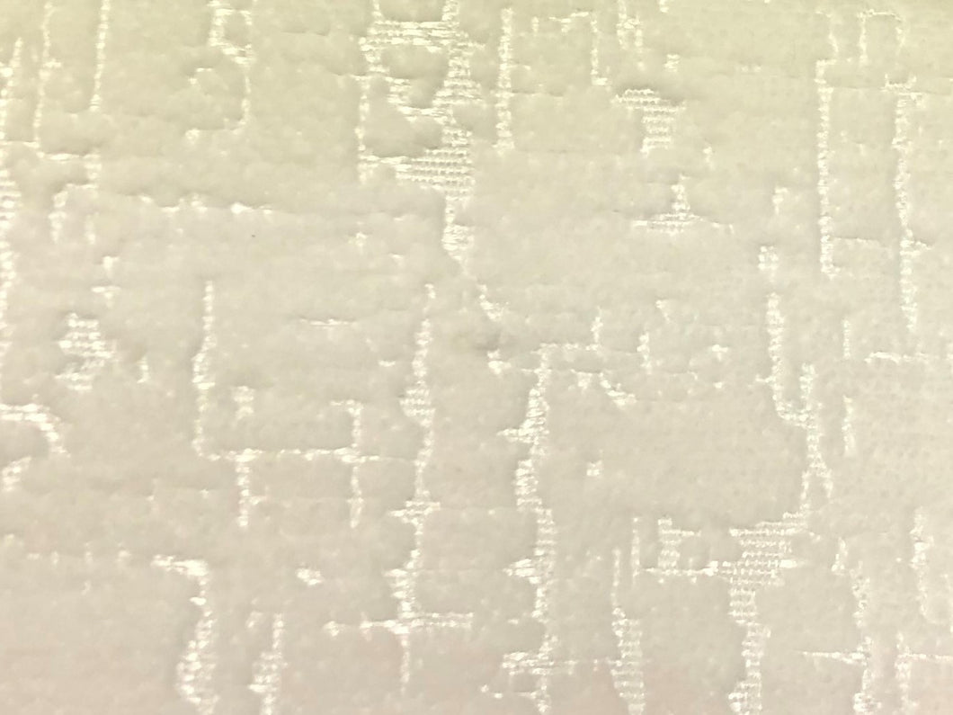 Heavy Duty Abstract Textured Cut Velvet Off White Cream Taupe Chocolate Brown MCM Mid Century Modern Upholstery Fabric