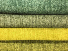 Load image into Gallery viewer, Heavy Duty Mid Century Modern MCM Antique Blue Grey Chartreuse Lime Green Softened Flannel Upholstery Drapery Fabric
