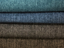 Load image into Gallery viewer, Heavy Duty Mid Century Modern MCM Teal Blue French Blue Dark Grey Charcoal Grey Softened Flannel Upholstery Drapery Fabric