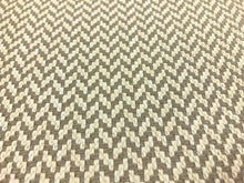 Load image into Gallery viewer, Brentano Brushstroke Cappuccino Indoor Outdoor Water &amp; Stain Resistant Taupe Cream MCM Herringbone Upholstery Fabric STA 1503