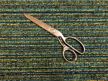 Load image into Gallery viewer, Navy Blue Aqua Yellow Green Black Textured MCM Mid Century Modern Upholstery Fabric