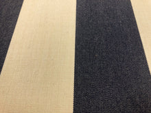 Load image into Gallery viewer, Navy Blue Cream Nautical Stripe Outdoor Upholstery Drapery Fabric