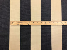 Load image into Gallery viewer, Navy Blue Cream Nautical Stripe Outdoor Upholstery Drapery Fabric