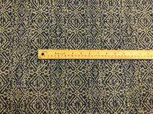 Load image into Gallery viewer, Cotton Navy Blue Beige Ethnic Tribal Print Upholstery Drapery Fabric