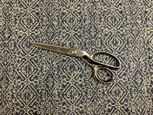 Load image into Gallery viewer, Cotton Navy Blue Beige Ethnic Tribal Print Upholstery Drapery Fabric