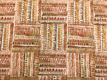 Load image into Gallery viewer, Cotton Rusty Brown Mustard Cream Ethnic Tribal African Abstract Upholstery Drapery Fabric