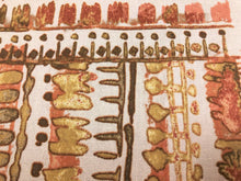 Load image into Gallery viewer, Cotton Rusty Brown Mustard Cream Ethnic Tribal African Abstract Upholstery Drapery Fabric