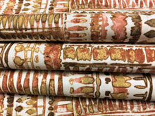 Load image into Gallery viewer, Cotton Rusty Brown Mustard Cream Ethnic Tribal African Abstract Upholstery Drapery Fabric