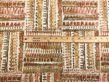 Load image into Gallery viewer, Cotton Rusty Brown Mustard Cream Ethnic Tribal African Abstract Upholstery Drapery Fabric