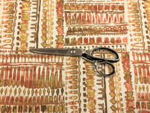 Load image into Gallery viewer, Cotton Rusty Brown Mustard Cream Ethnic Tribal African Abstract Upholstery Drapery Fabric