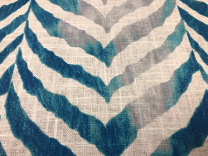 Covington Tanzania Surf Teal Blue Gray White Zebra Animal Print Drapery Fabric