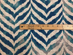 Covington Tanzania Surf Teal Blue Gray White Zebra Animal Print Drapery Fabric
