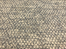 Load image into Gallery viewer, Designer Water &amp; Stain Resistant Linen Acrylic Blend Beige Navy Blue Abstract Geometric Upholstery Fabric