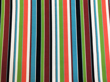 Load image into Gallery viewer, Water &amp; Stain Resistant Indoor Outdoor Green Red Navy Blue Aqua White Coral Stripe Upholstery Drapery Fabric