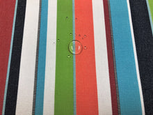Load image into Gallery viewer, Water &amp; Stain Resistant Indoor Outdoor Green Red Navy Blue Aqua White Coral Stripe Upholstery Drapery Fabric