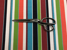 Load image into Gallery viewer, Water &amp; Stain Resistant Indoor Outdoor Green Red Navy Blue Aqua White Coral Stripe Upholstery Drapery Fabric