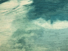Load image into Gallery viewer, Teal Blue Green Ivory Abstract Chenille Upholstery Drapery Fabric