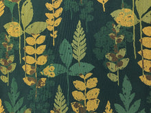 Load image into Gallery viewer, Designer Water &amp; Stain Resistant Navy Blue Teal Brown Botanical Leaves Upholstery Fabric